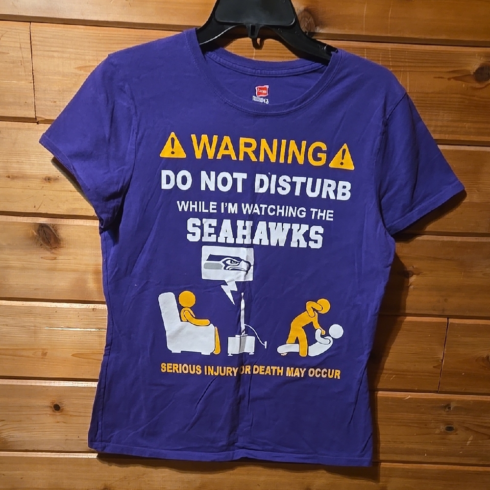 Purple Seahawks Warning T-Shirt